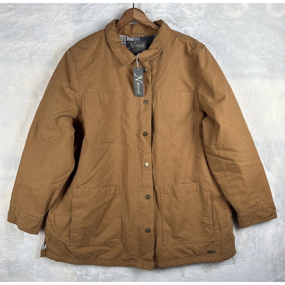 Natural Reflections Jacket Womens XXL Utility Quilted Flannel Lined Canvas Barn